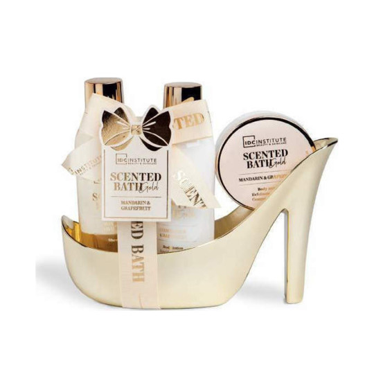 SET SCENDED BATH MANTARIN AND GRAPEFRUIT GOLD HEEL