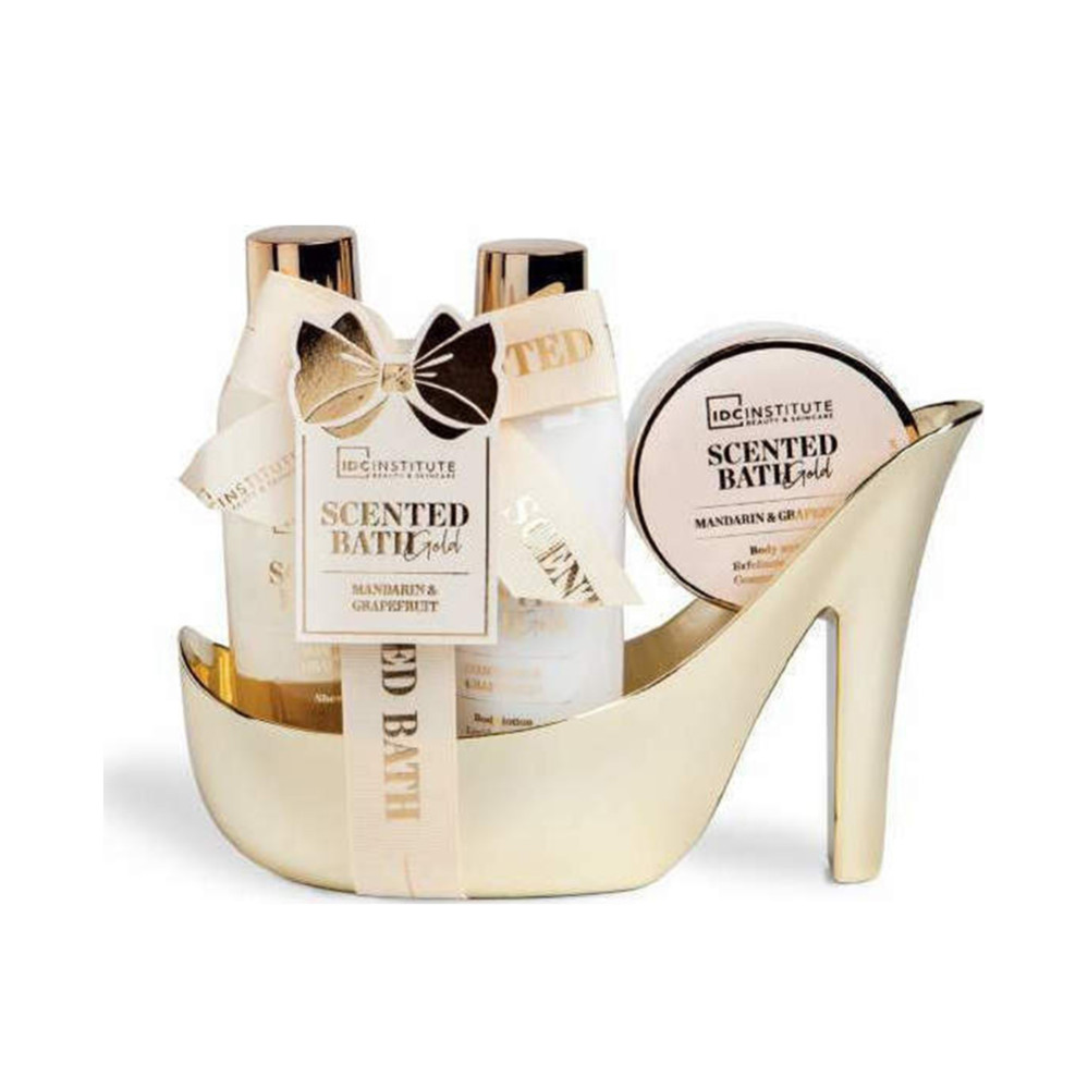 SET SCENDED BATH MANTARIN AND GRAPEFRUIT GOLD HEEL