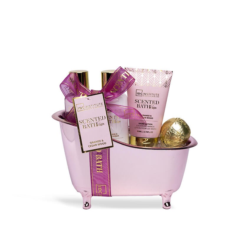 SET SCENDED BATH ROSE ORANGE AND CEDARWOOD mini