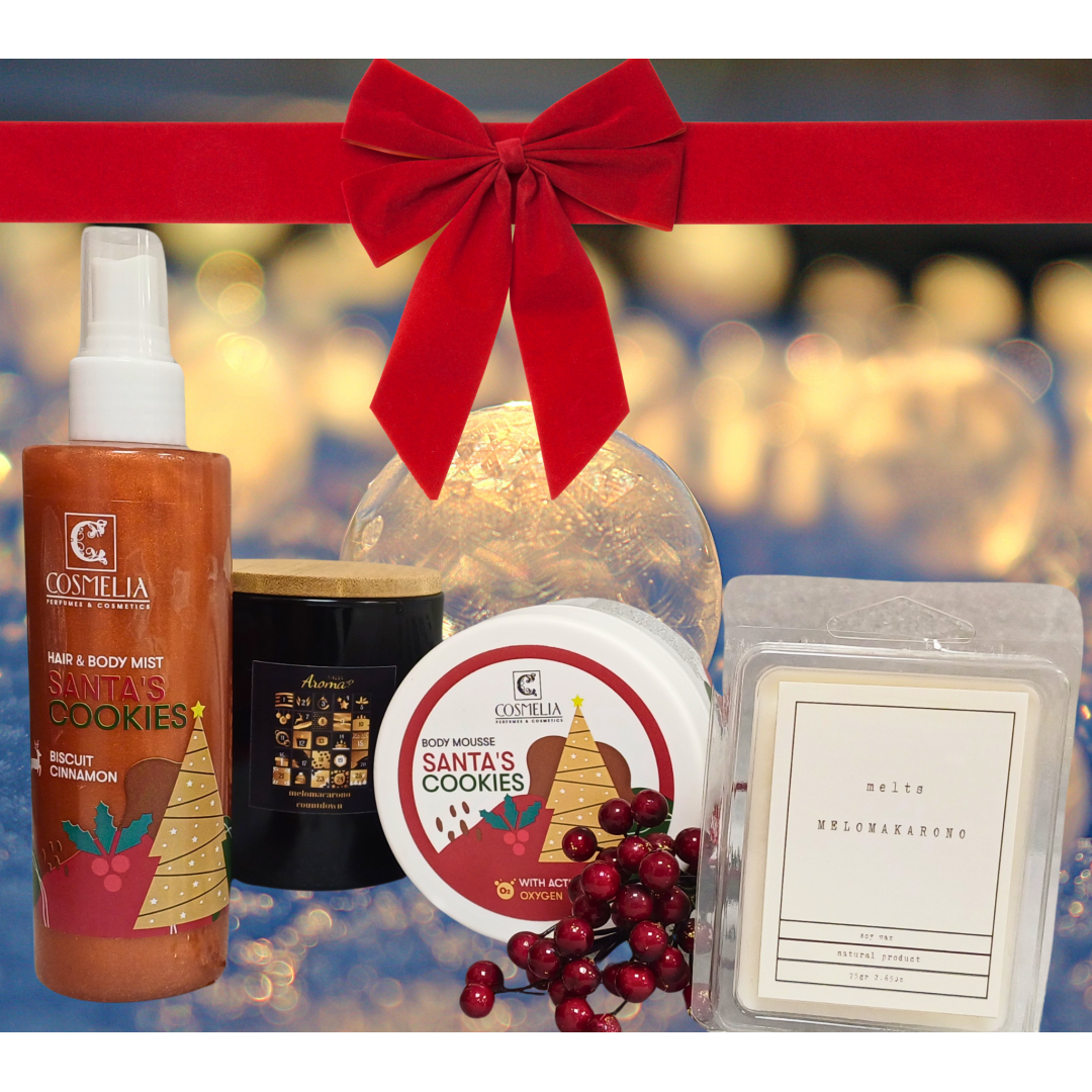 SET MELOMAKARONO ΜΕ MIST, ΚΕΡΙ, WAX MELTS, BODY BUTTER