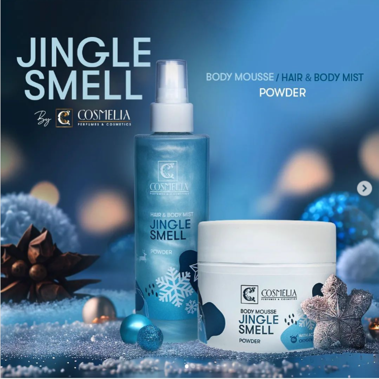 SET HAIR & BODY MIST JINGLE SMELL POWDER 250ML AND BODY MOUSSE 200ML