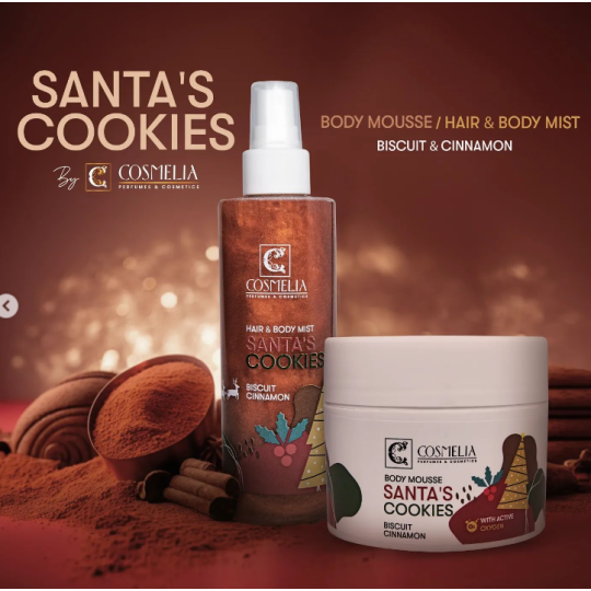 SET HAIR & BODY MIST SANTA'S COOKIES 250ML AND BODY MOUSSE MELOMAKARONO 200ML