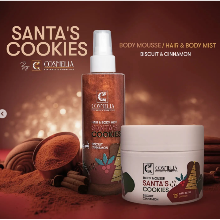 SET HAIR & BODY MIST SANTA'S COOKIES 250ML AND BODY MOUSSE MELOMAKARONO 200ML